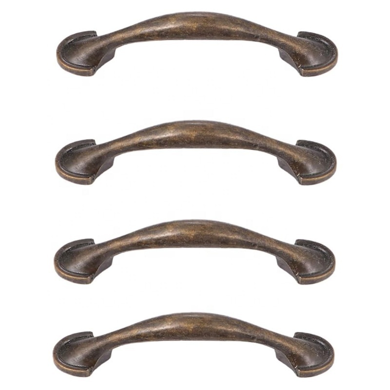 4 PCS Black Antique Brass Cabinet Handles Drawer Pulls Furniture Hardware Knobs Single Hole Dresser Wall Cabinet Locking Handle