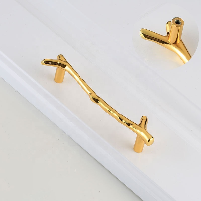 Modern minimalist black cabinet drawer handle kitchen shoe cabinet handle extended wardrobe door branch shape handle