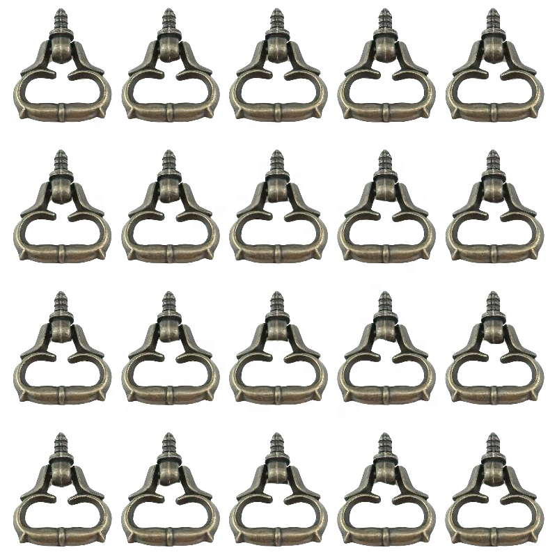 20pcs Bronze Pull Handles Mini Zinc Alloy Box Pulls Cabinet Jewelry Case Handle Knobs for Dresser Bedroom Living Room Villa