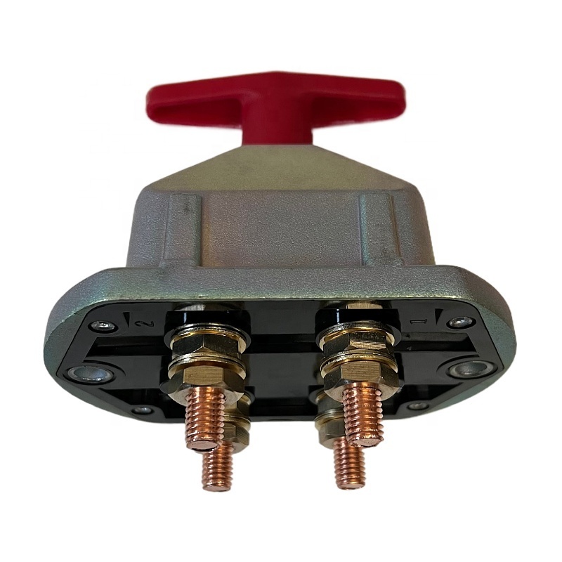 Mechanical high current four corner dual battery isolator power cut-off switch for automotive and marine equipment