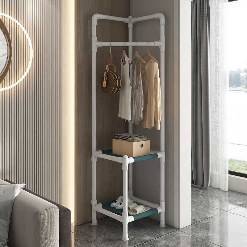 Corner Hanger Floor Bedroom Net Red Home Folding Coat Rack Light Luxury Single Pole Simple Hanging Clothes Rack