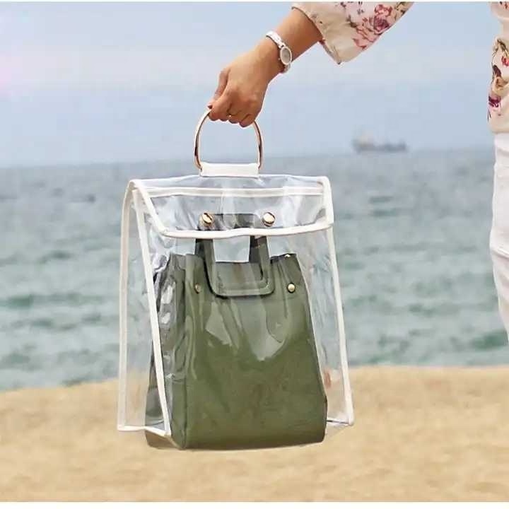 Hanging Handbag Organizer For Wardrobe Closet Transparent Durable Storage Bag Door Wall Clear Sundry Shoe Bag With Hanger Pouch