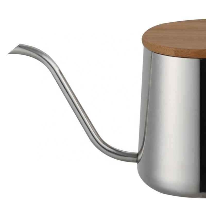 Long Narrow Spout Coffee Pot Gooseneck Kettle Stainless Steel Hand Drip Kettle Pour Over Coffee And Tea Pot With Wooden