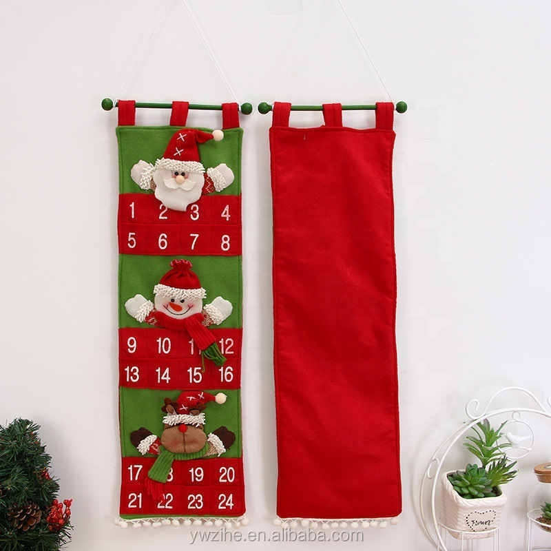 1Pc Christmas Advent Calendar 2019 New Year Decor Door Wall Hanging Advent Calendars Xmas Christmas Decorations For Home