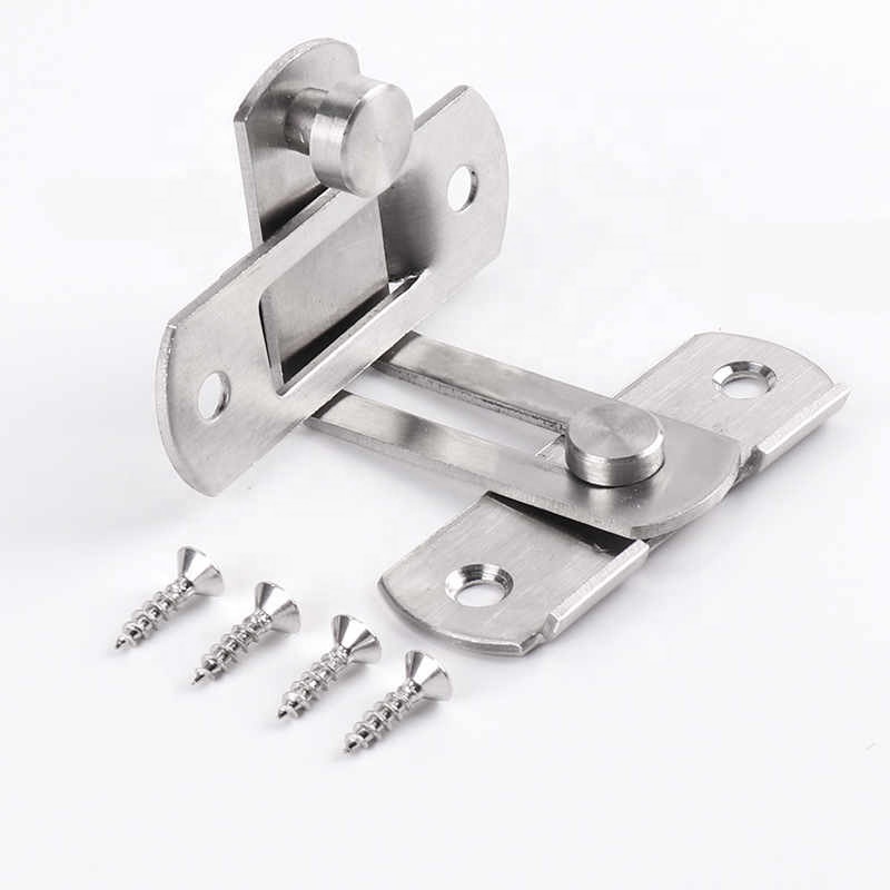 90 Degree Stainless Steel Door Latch Right Angle Sliding Door Lock Latch Screw Locker Hardware Accessories