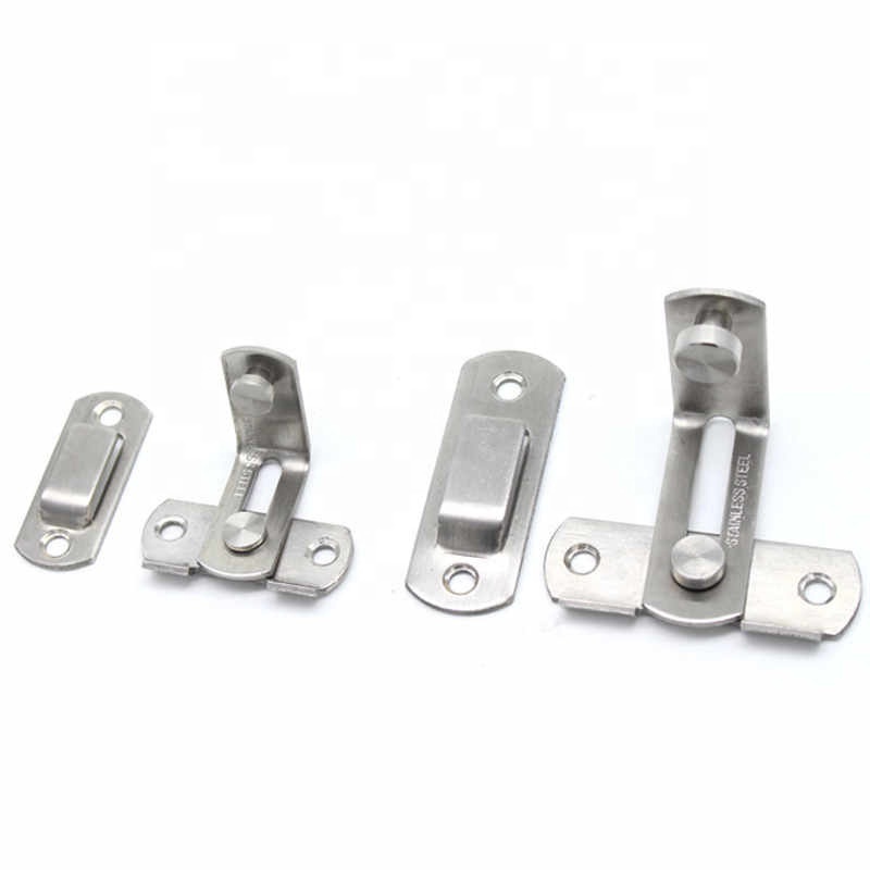 90 Degree Stainless Steel Door Latch Right Angle Sliding Door Lock Latch Screw Locker Hardware Accessories