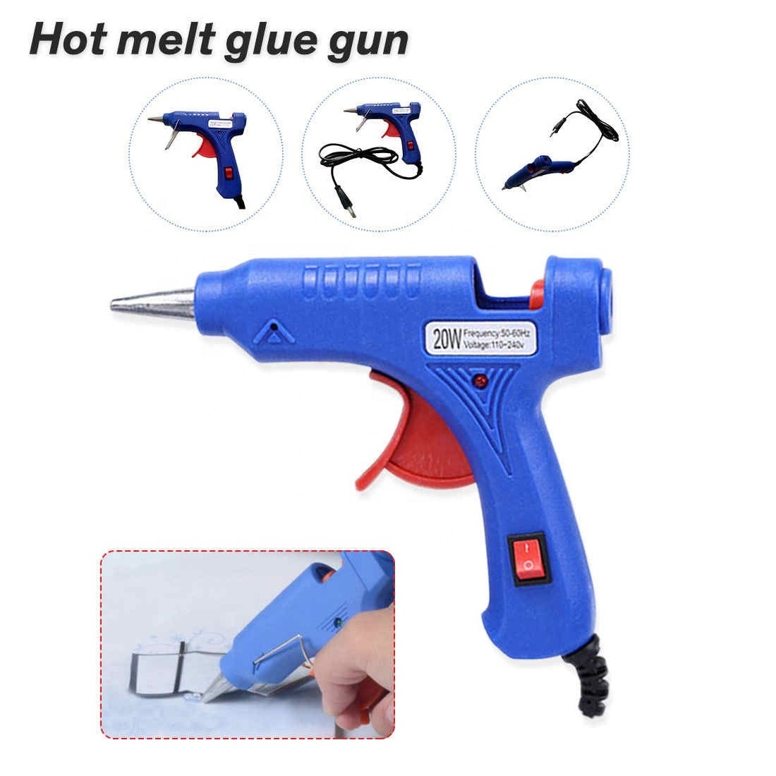 20W Hot Melt Glue Gun With Glue Stick Industrial Mini Guns Thermo Electric Heat Temperature Tool