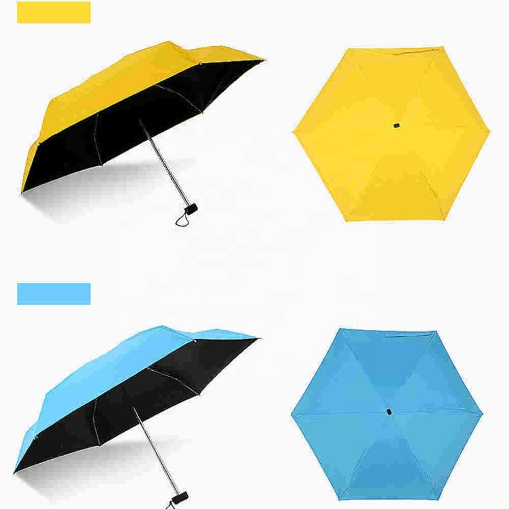 Mini Pocket Parasol Telescopic Folding Anti-UV Light Rain Sun Small Umbrella