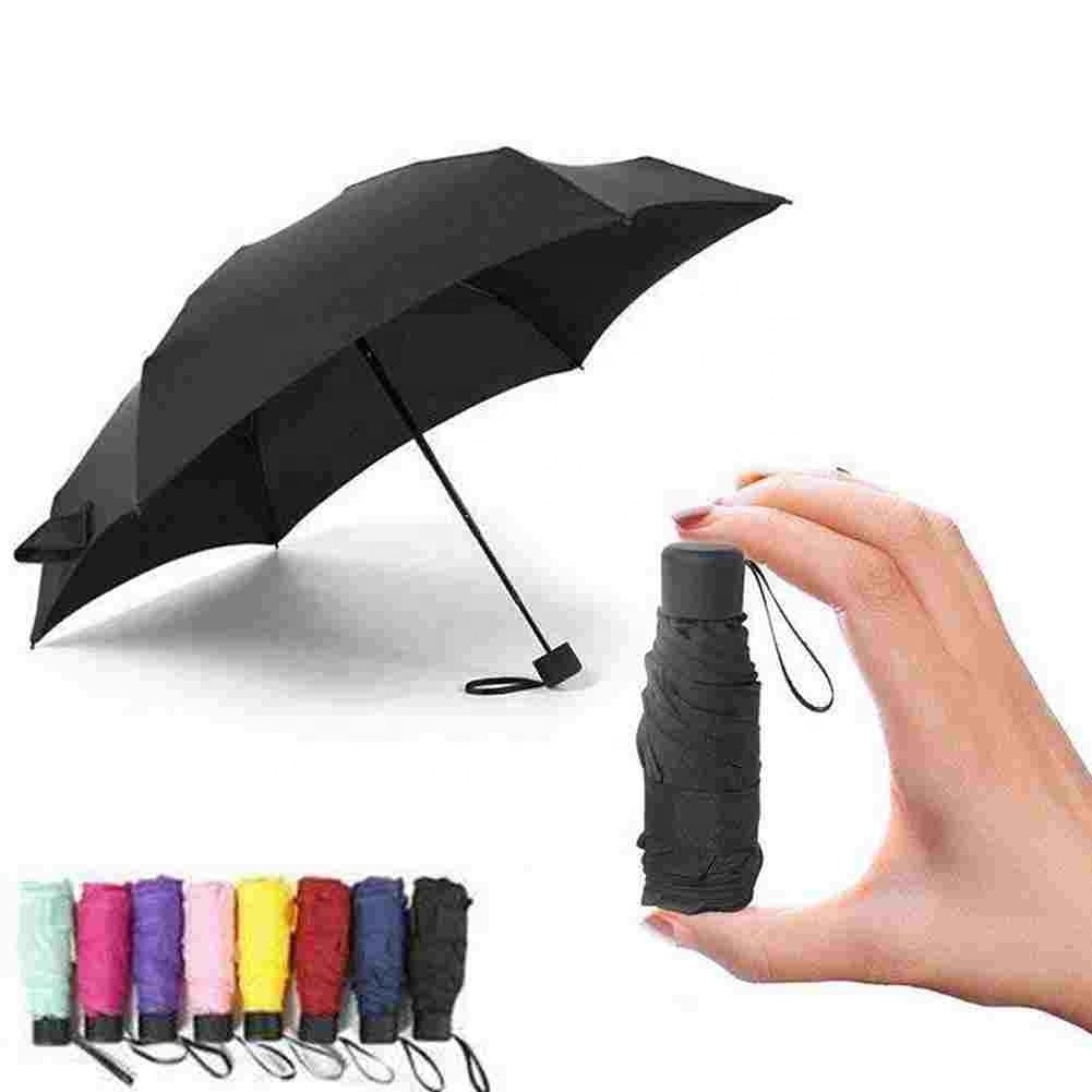 Mini Pocket Parasol Telescopic Folding Anti-UV Light Rain Sun Small Umbrella