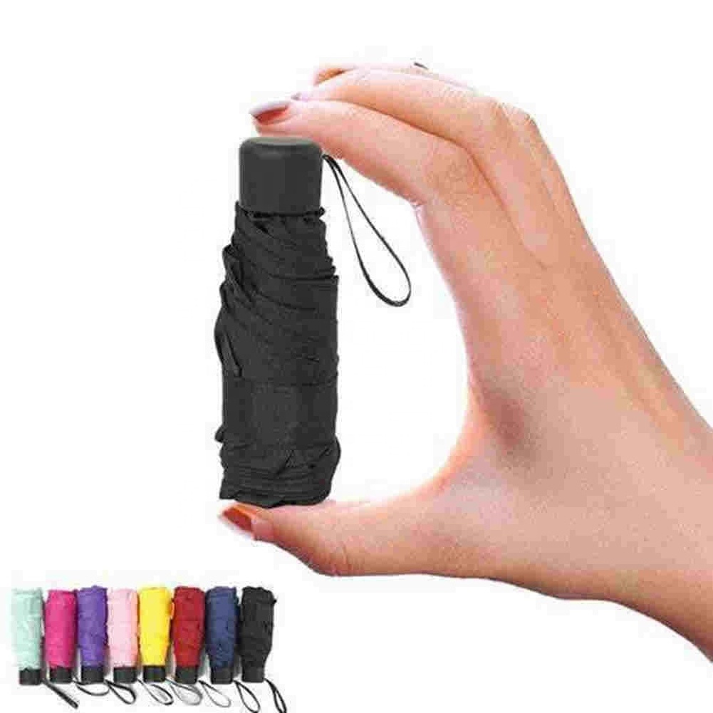 Mini Pocket Parasol Telescopic Folding Anti-UV Light Rain Sun Small Umbrella