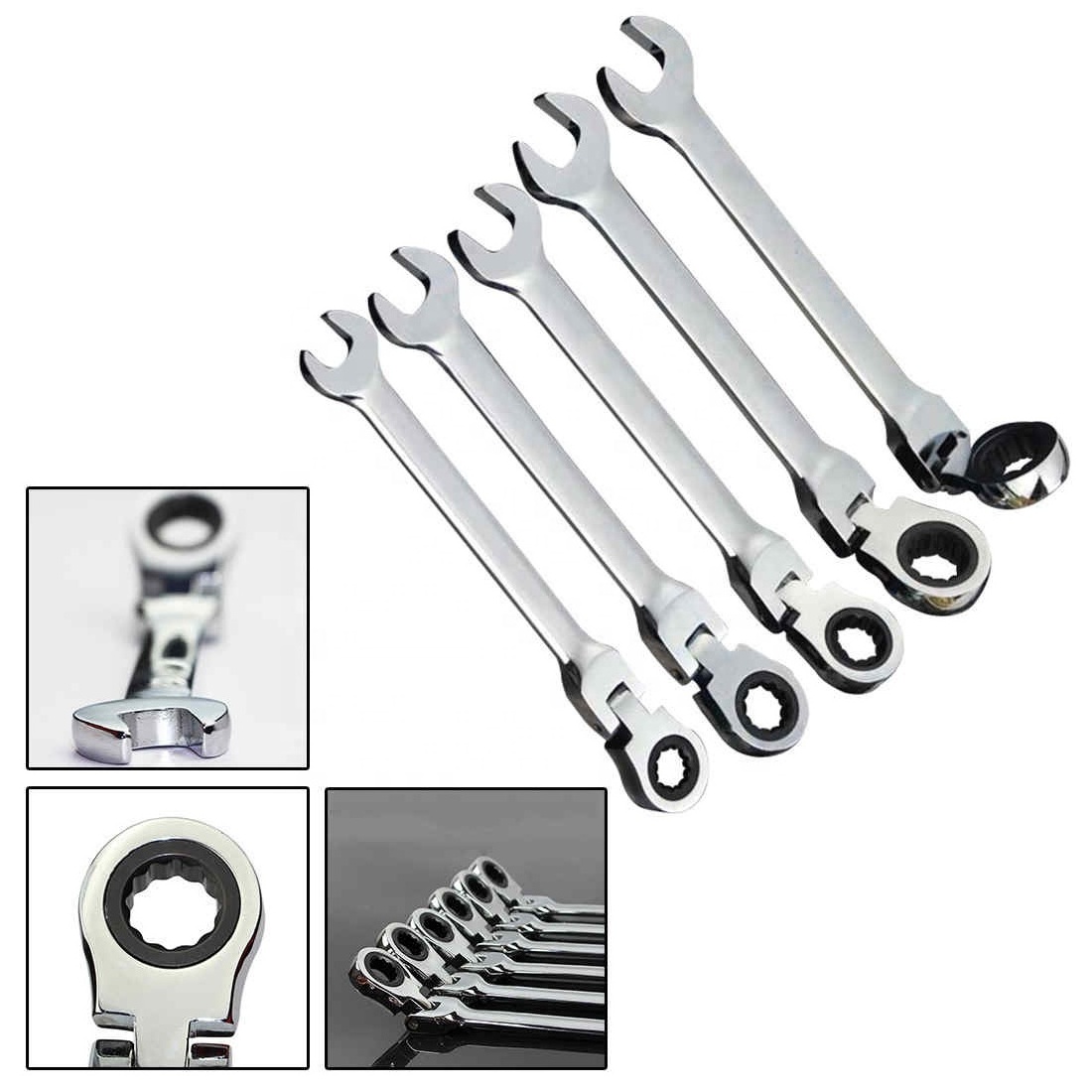 1pc Fixed Head Ratcheting Combination Spanner Wrench Sets Hand Tools Ratchet Handle Wrenches 8/9/10/11/12/13/14/15/17/19mm