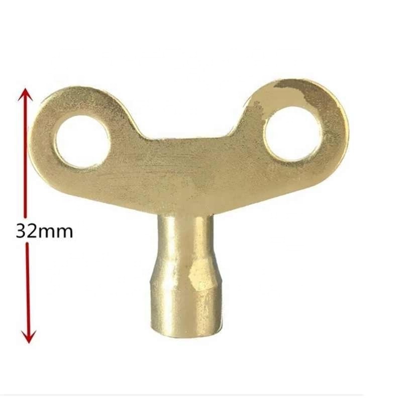 Square Socket Brass Radiator Keys Plumbing Bleeding Key Solid Water Tap For Air Valve Plumbing Tool 6mm Hole Core