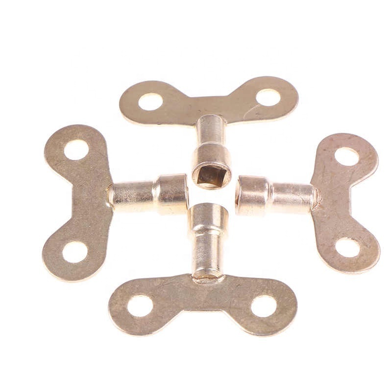 Square Socket Brass Radiator Keys Plumbing Bleeding Key Solid Water Tap For Air Valve Plumbing Tool 6mm Hole Core