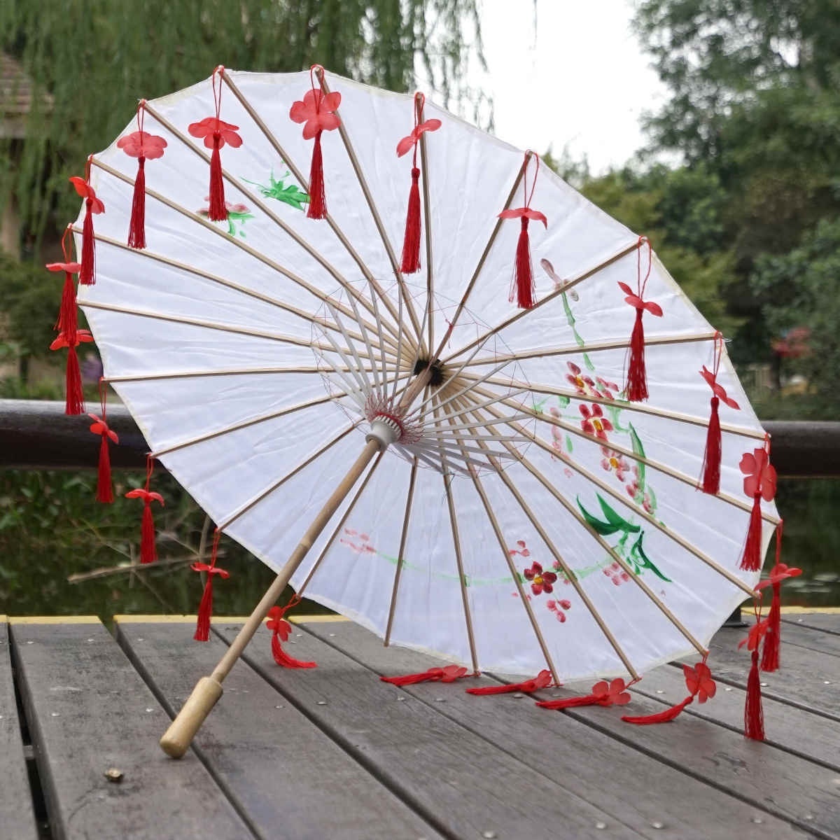 Hanfu Photography Prop Ancient Umbrella Rain Women Antique Tassels Umbrella Photograph Dance Umbrella Cos Game Parasol Japan