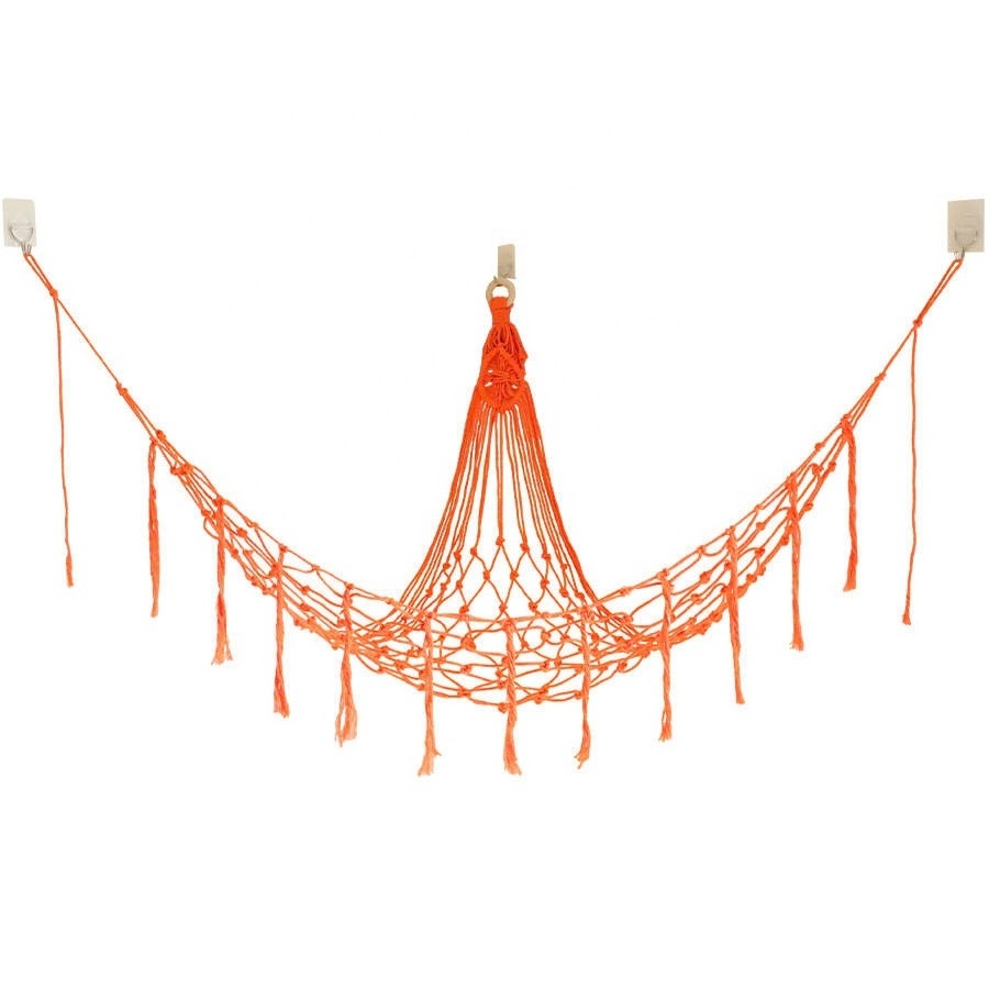 Triangle Wall Toy Net Pocket Plush Toy Hand Woven Lace Hammock Bohemian Hanging Storage Hammock