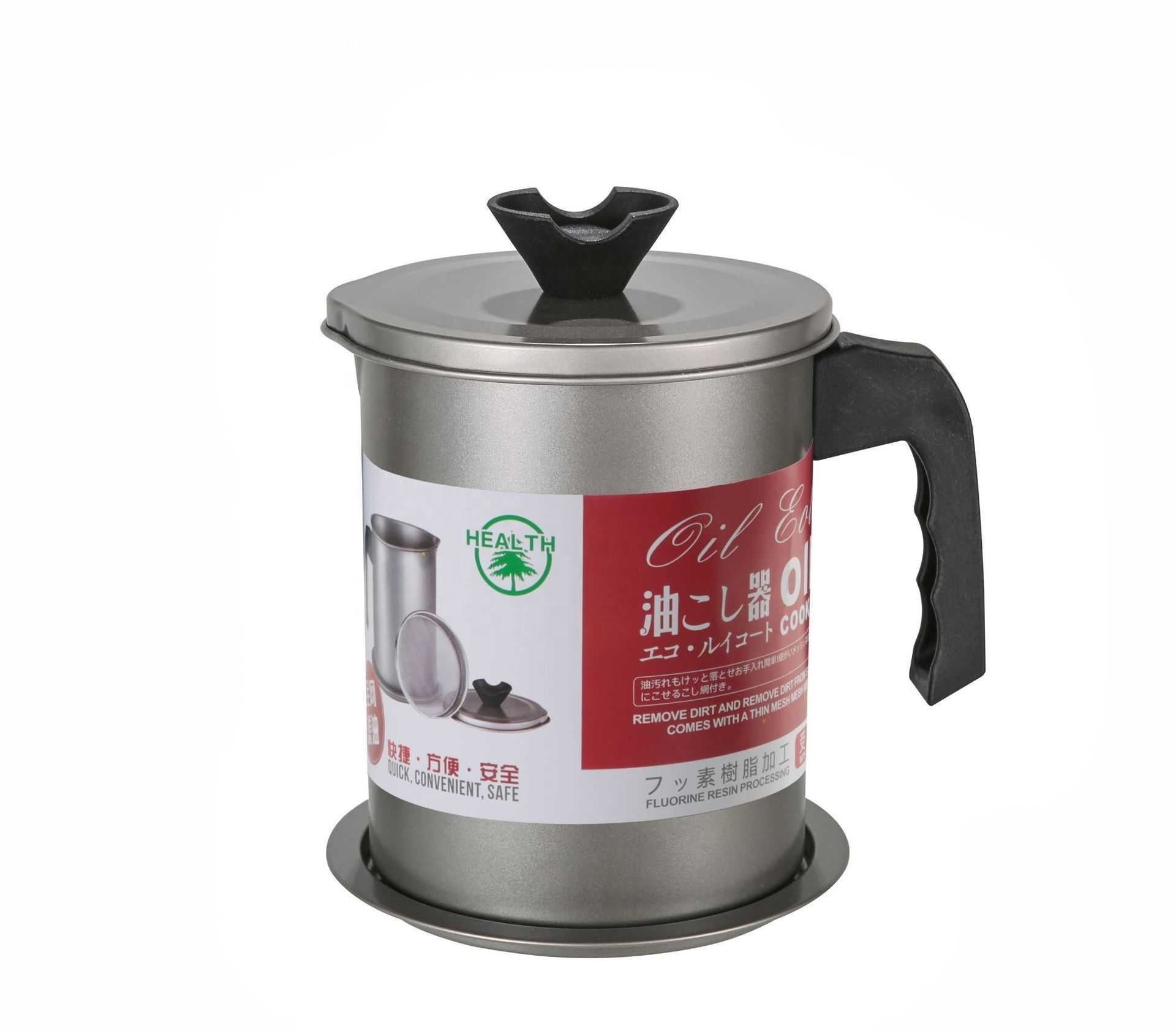 Kitchen Small Tools Residue Filtering Large Capacity Stainless Steel Oil Pouring Bottle Separating Pot