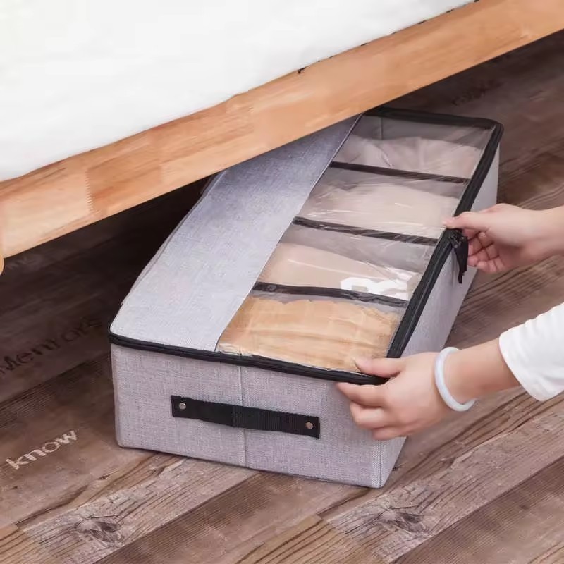 Foldable Space-saving Dustproof Shoe Box Simple Car Trunk Transparent Shoe Cabinet  The Bed Shoe Organizer Artifacts