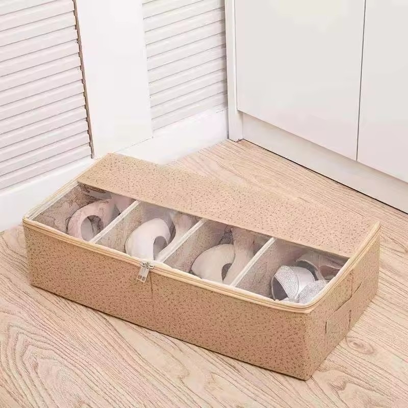 Foldable Space-saving Dustproof Shoe Box Simple Car Trunk Transparent Shoe Cabinet  The Bed Shoe Organizer Artifacts