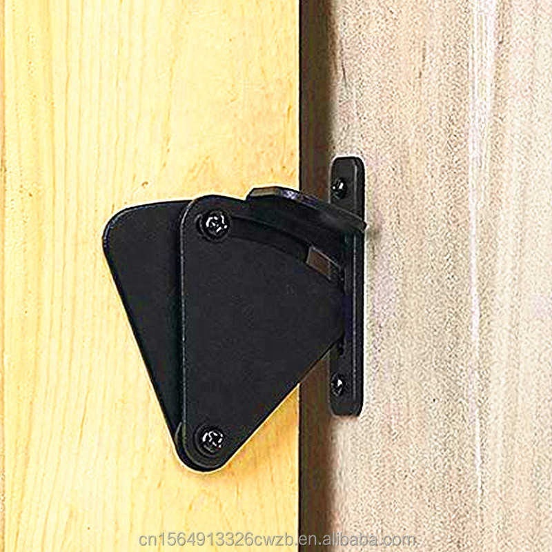 Black Sliding Barn Door Hardware Kit Latch Sliding Door Buckle Simple Metal Lock