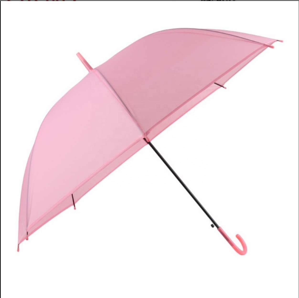 Print Logo Wholesale Colourful Transparent Rain Long Handle Umbrella Automatic Straight Pole Advertising Umbrella