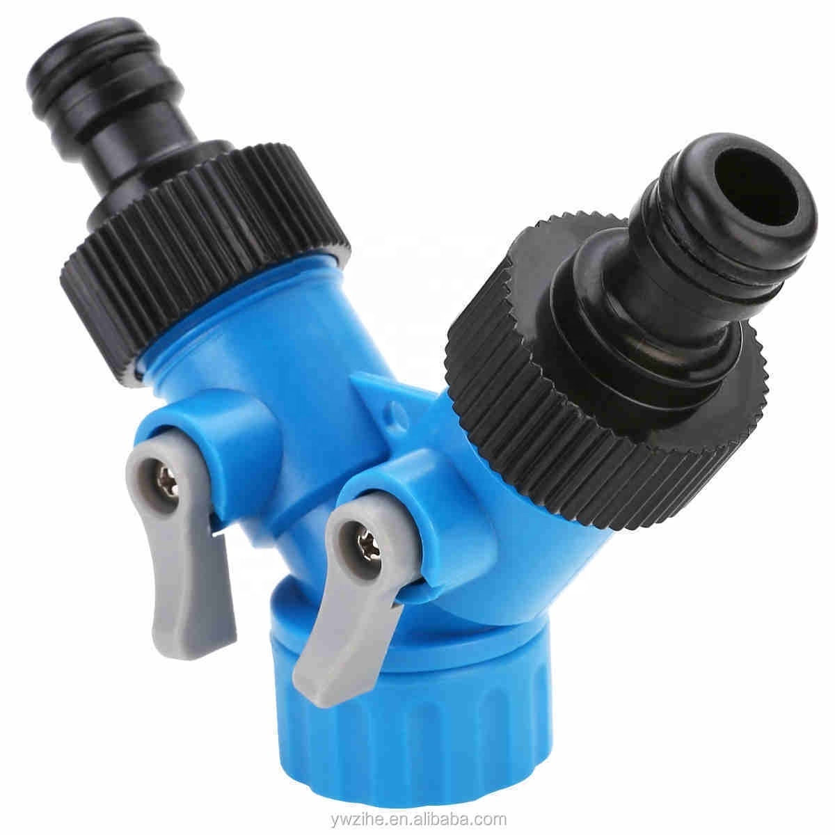 3/4 Inch 2 Way Tap Hose Pipe Splitter ABS Water Hose Tap Quick Connector With Valve Gardening Irrigation Tool