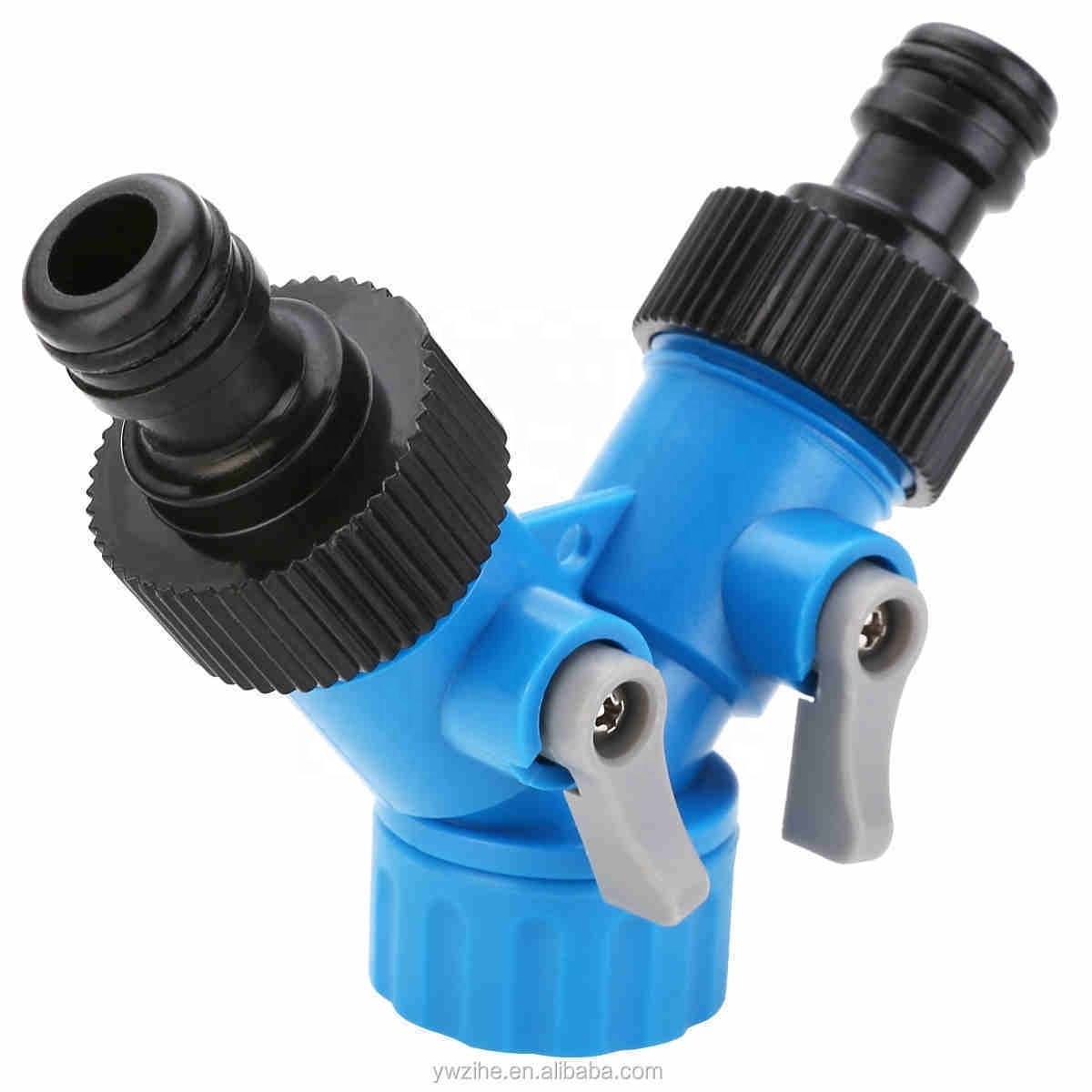 3/4 Inch 2 Way Tap Hose Pipe Splitter ABS Water Hose Tap Quick Connector With Valve Gardening Irrigation Tool