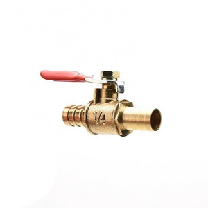 1/4" PEX Brass Ball Valve Full Port Crimp Shut-off Valve For PEX Tube Max. Temperature 200F