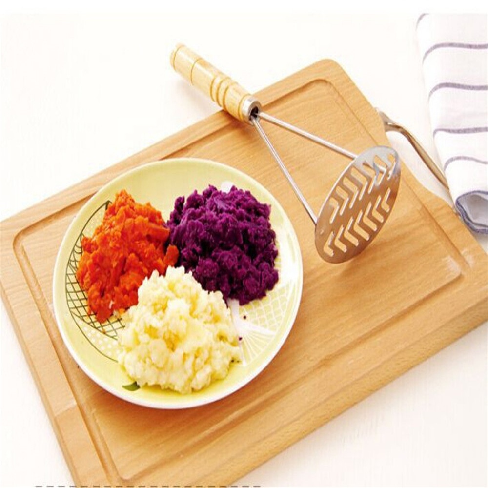 Kitchen Sliver Stainless Steel Potato Egg Masher Ricer Vegetable Fruit Crusher Tool