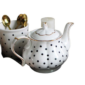 British Afternoon Tea Set Bone Porcelain Points Hand-painted Golden Teapot Creative Coffee Pot Simple Water Pot