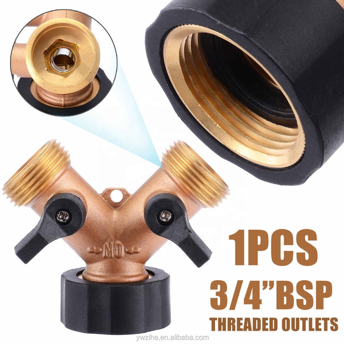 Tap Water Connector Two Way Double Garden Twin Brass Tap Hose Pipe Splitter Adapter Connector For Garden Irrigation