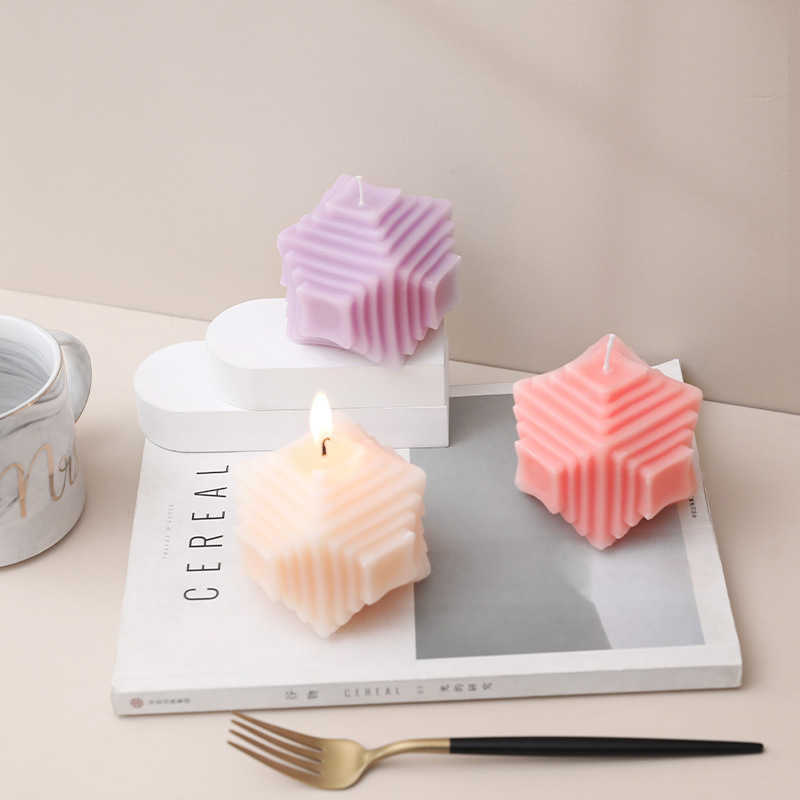 Body Geometry Candle Decoration Rubik's Cube Net Red Geometry Cube Home Decoration Homestay Soft Decoration