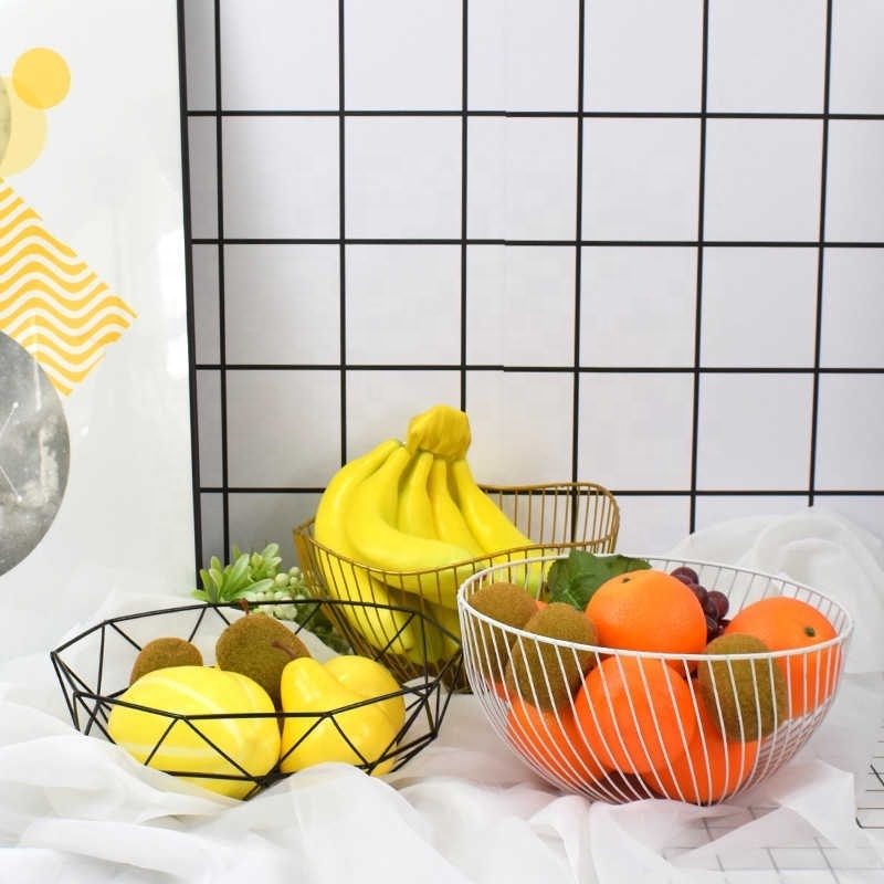 Nordic Style Iron Wire Fruit Basket Creative Lotus Leaf Irregular Edge Simple Modern Iron Wire Fruit Basket Snack Fruit Plate