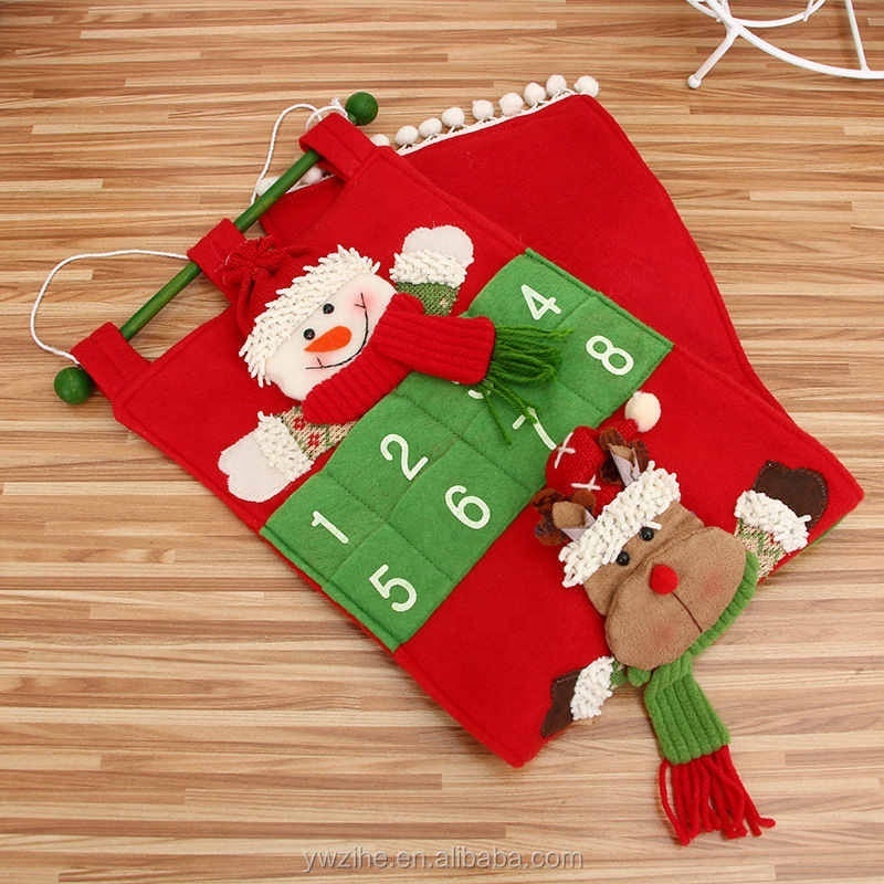 1Pc Christmas Advent Calendar 2019 New Year Decor Door Wall Hanging Advent Calendars Xmas Christmas Decorations For Home