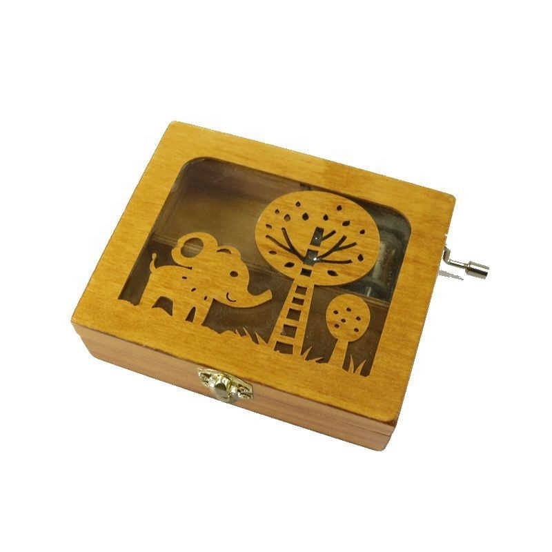 Large Forest Animal Hand Music Box Creative Home Boutique Birthday Gift Arts And Crafts Decoration