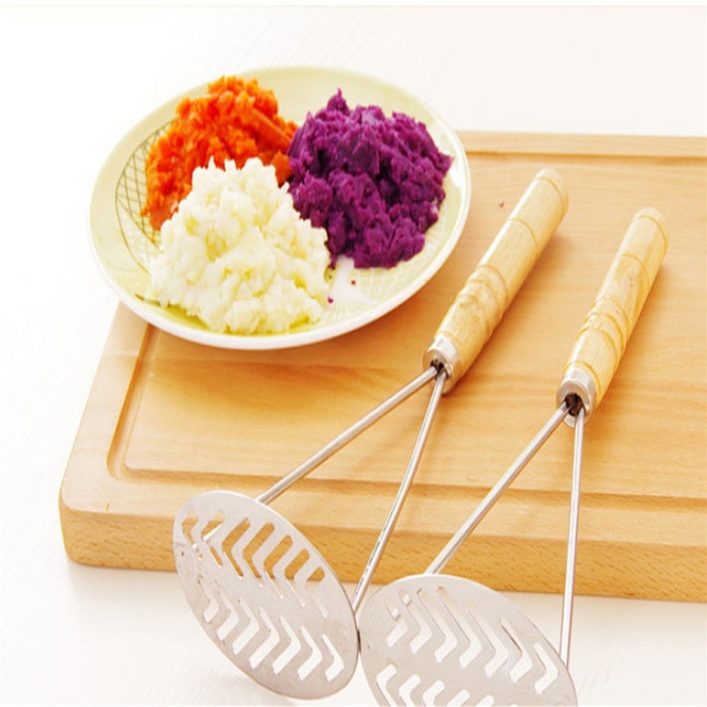 Kitchen Sliver Stainless Steel Potato Egg Masher Ricer Vegetable Fruit Crusher Tool