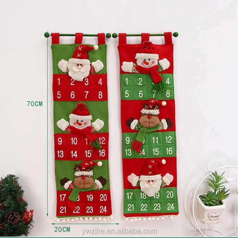 1Pc Christmas Advent Calendar 2019 New Year Decor Door Wall Hanging Advent Calendars Xmas Christmas Decorations For Home