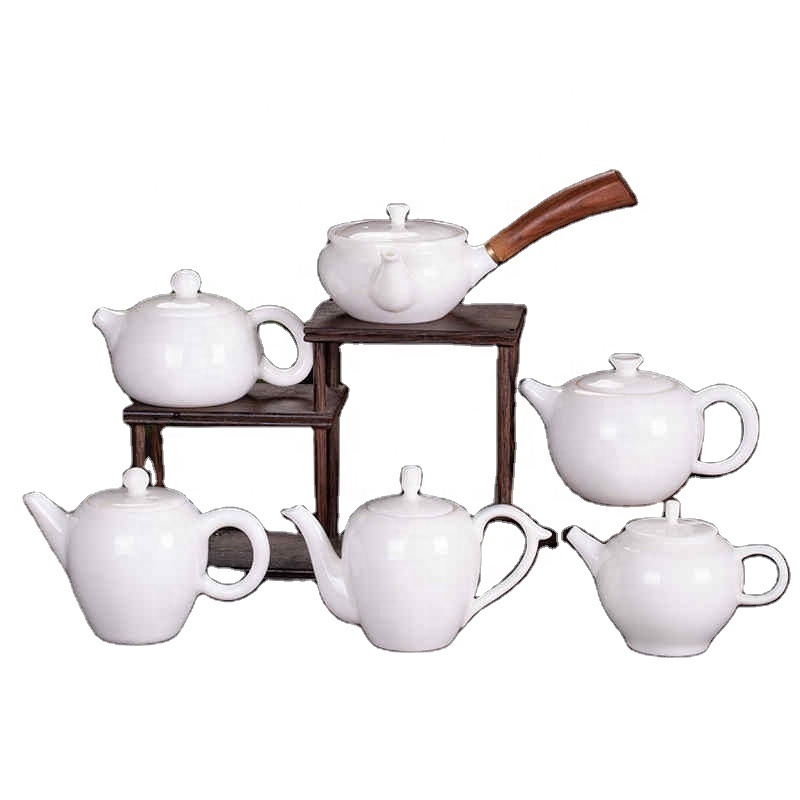 Chinese Handmade White Porcelain Teapot Ivory White Tea Pot Ceramics Teaware Tea Infuser Pu'er Oolong Tea Filter Kettle