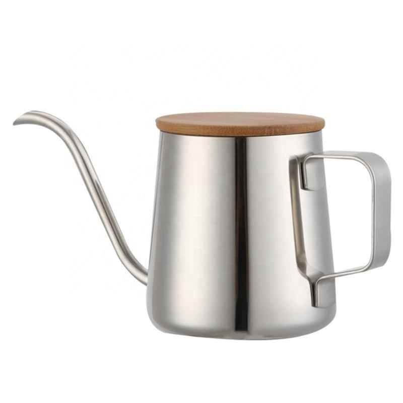 Long Narrow Spout Coffee Pot Gooseneck Kettle Stainless Steel Hand Drip Kettle Pour Over Coffee And Tea Pot With Wooden