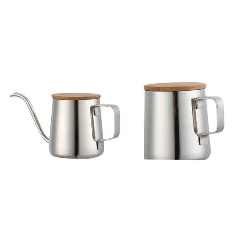 Long Narrow Spout Coffee Pot Gooseneck Kettle Stainless Steel Hand Drip Kettle Pour Over Coffee And Tea Pot With Wooden