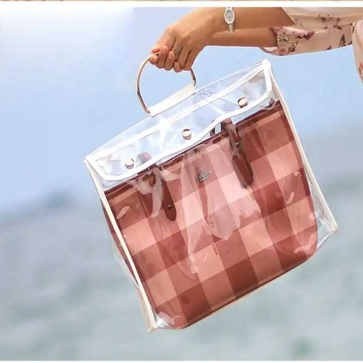 Hanging Handbag Organizer For Wardrobe Closet Transparent Durable Storage Bag Door Wall Clear Sundry Shoe Bag With Hanger Pouch