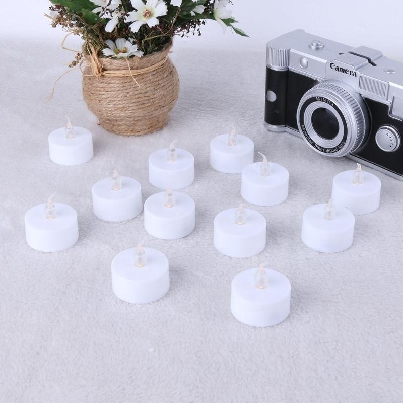 A Box Of 24 LED Candle Lights Battery-powered Flame Flashing Tea Lights Family Wedding Birthday Party Decoration Safety Candles