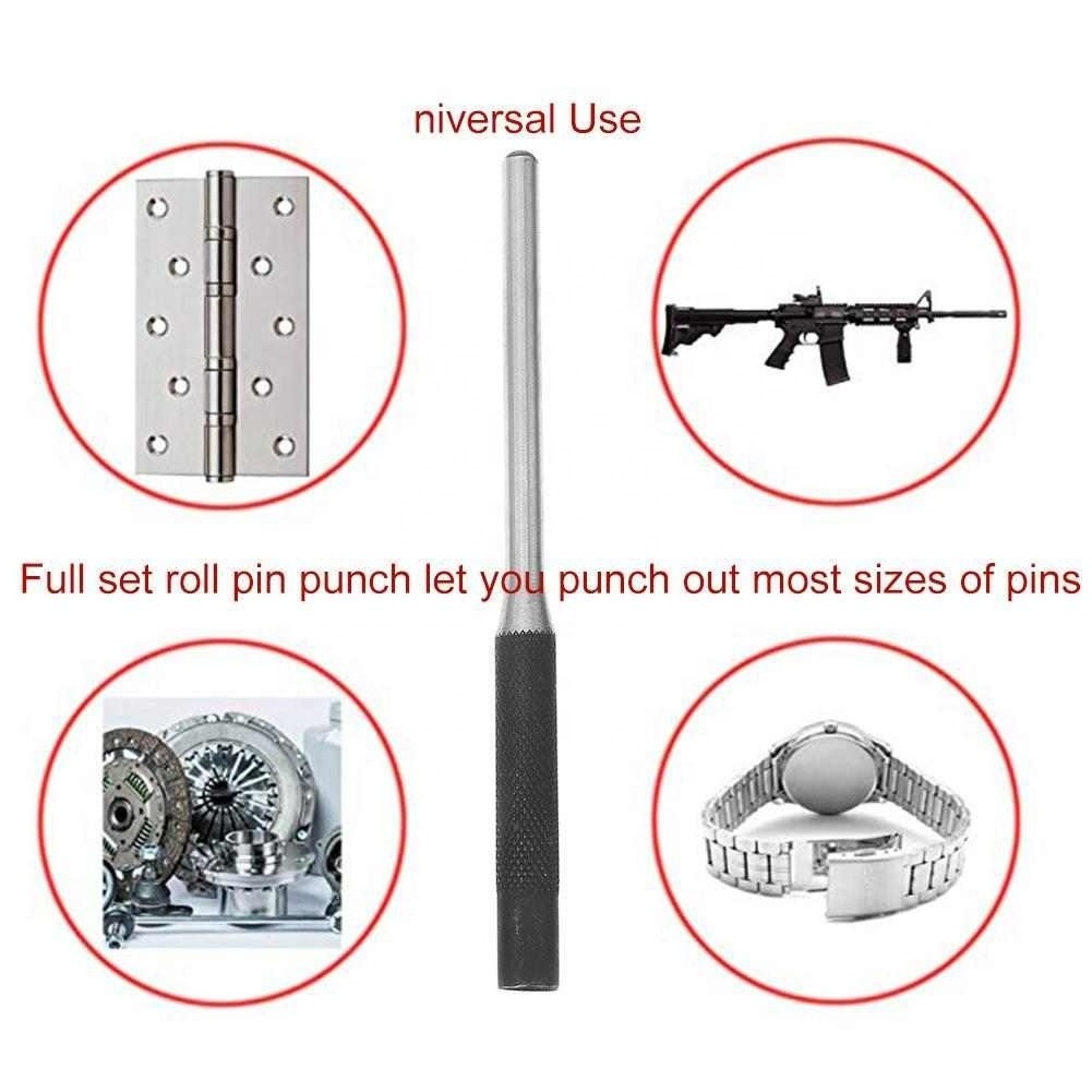 Multi Size Round Head Pins Set Punch 40CR Steel Grip Roll Pins Punch Tool Professional Hollow End Starter Punch Chisel