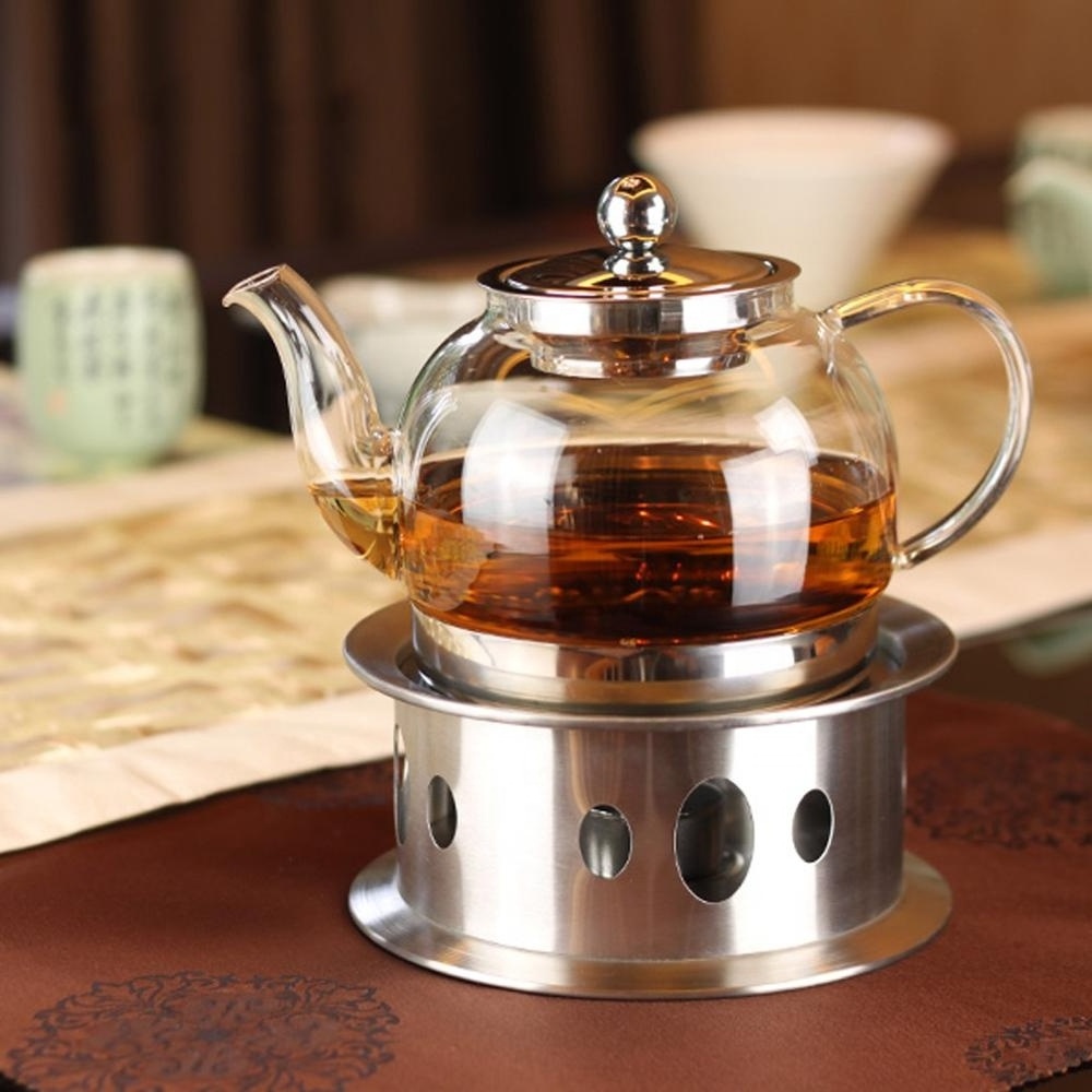 Coffee Candle Base Stainless Steel Practical Trivets Dish Heater Teapot Warmer Round Silver Warming Tea Set Round Tea Maker