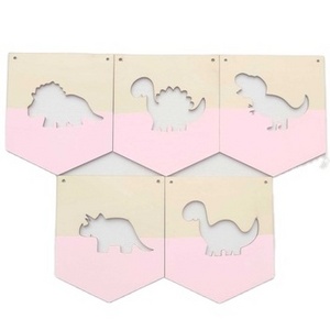 INS Scandinavian Style Children's Room Dinosaur Wooden Pieces Hanging Wall Decorations Theme Party Decorations Shooting Props