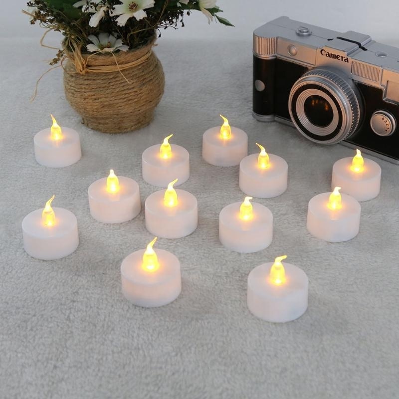 A Box Of 24 LED Candle Lights Battery-powered Flame Flashing Tea Lights Family Wedding Birthday Party Decoration Safety Candles