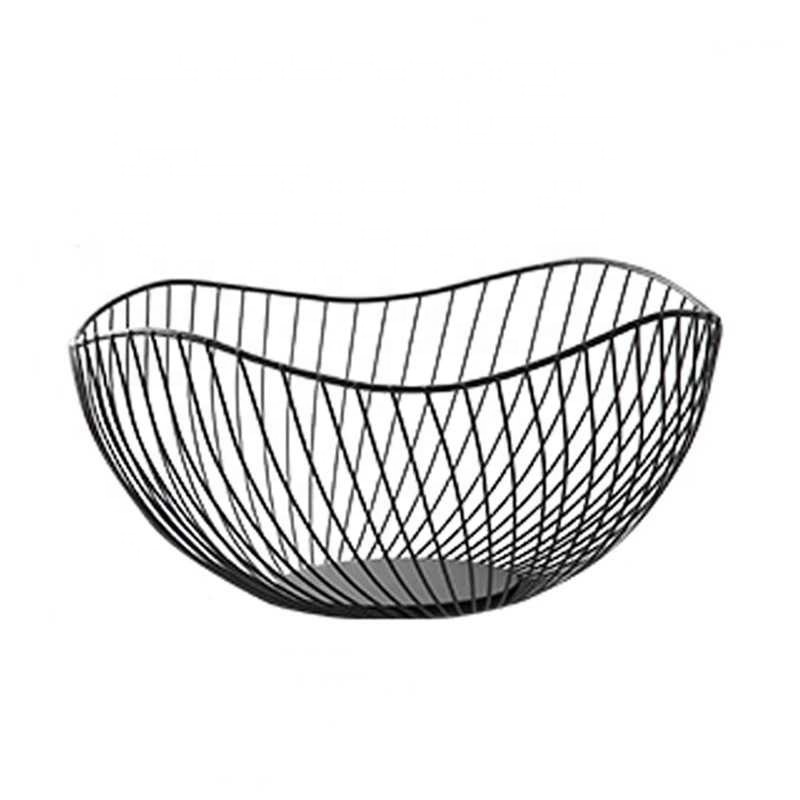 Nordic Style Iron Wire Fruit Basket Creative Lotus Leaf Irregular Edge Simple Modern Iron Wire Fruit Basket Snack Fruit Plate