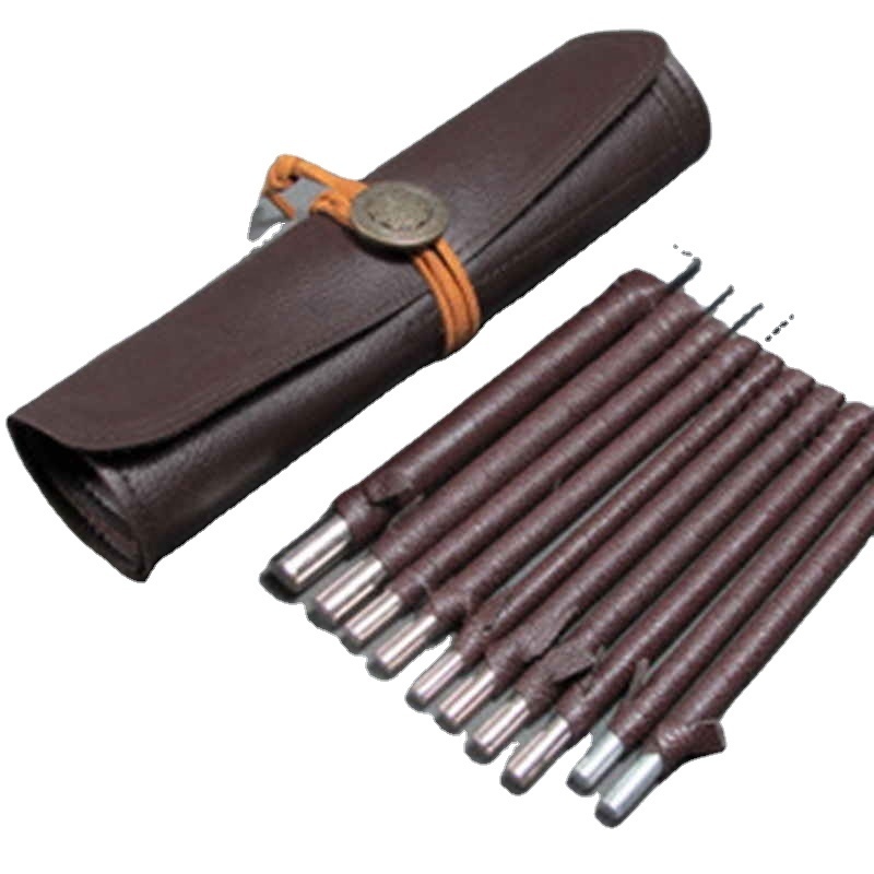 8/10Pcs Carving Knife DIY Tool Set Engraving Knives Tungsten Steel Chisel Craft Carved Stone Leather Case Gouges Hand Tools