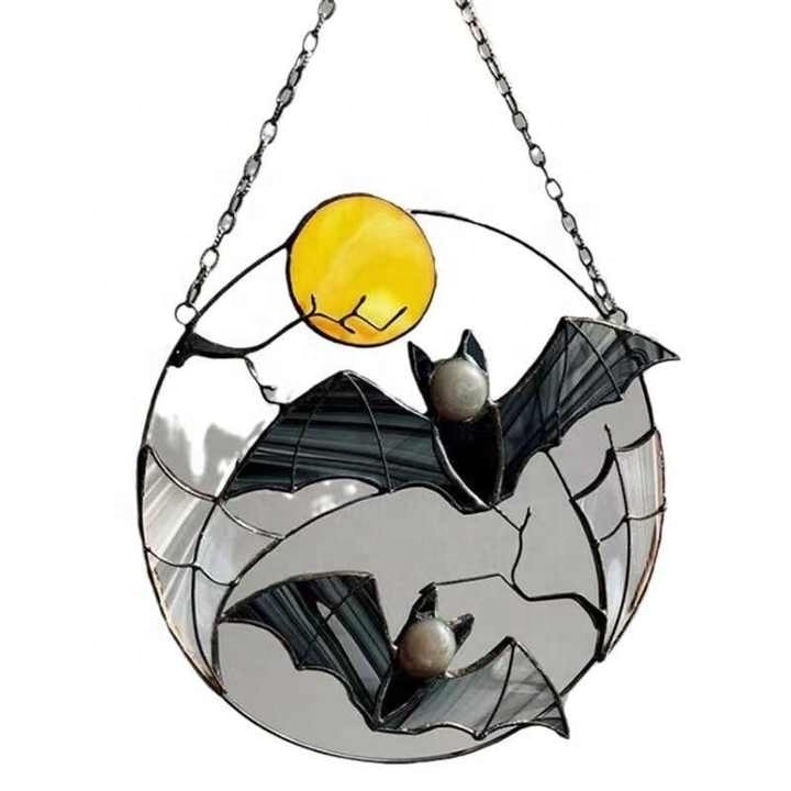 Halloween Bat Moon Decoration Pendant Indoor Balcony Wall Window Hanging Crafts Pendant