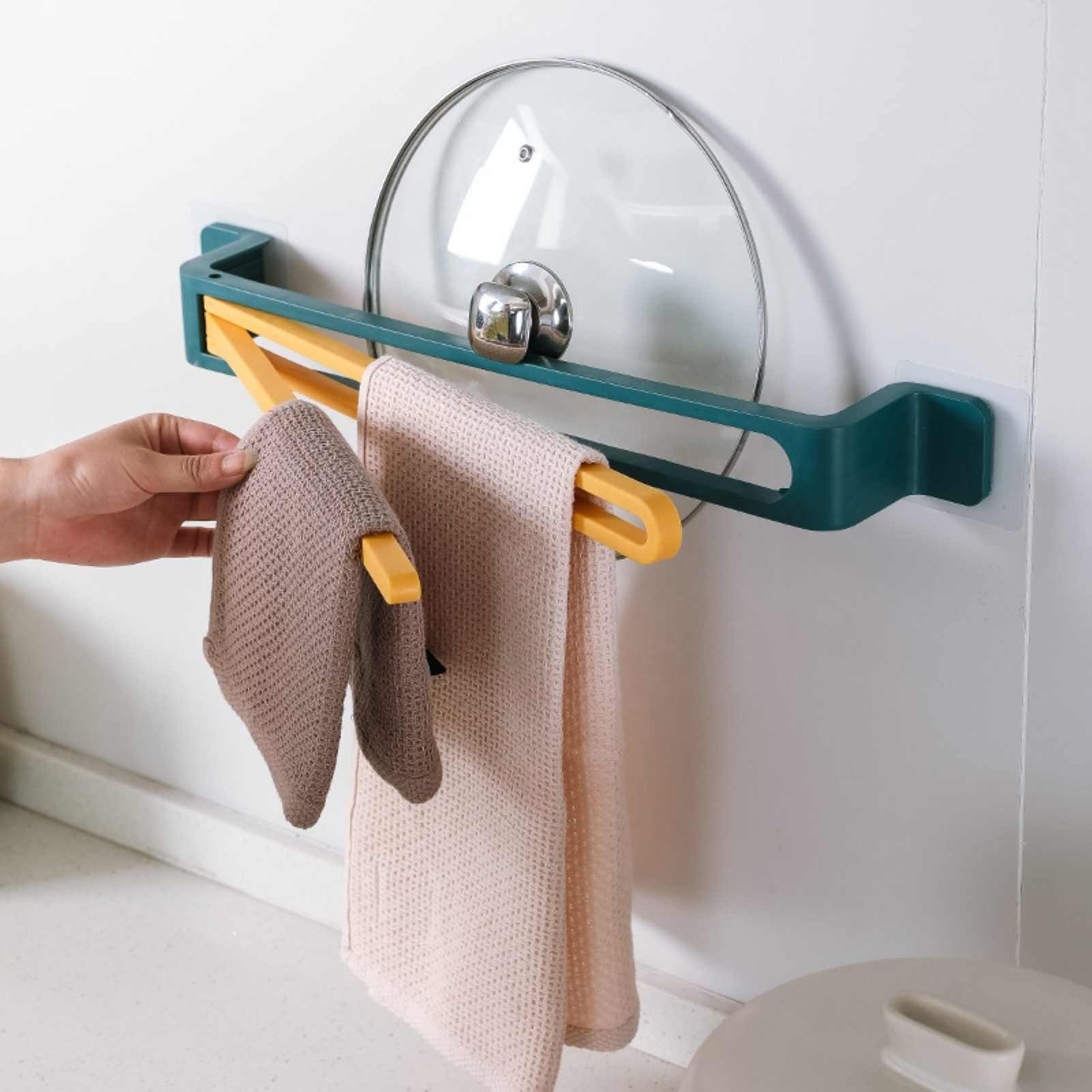 Wall-mount Folding Rotatable Swivel 2 Bars Bathroom Towel Storage Rack Holder Hanging Over Door Towel Racks Bathroom Storage