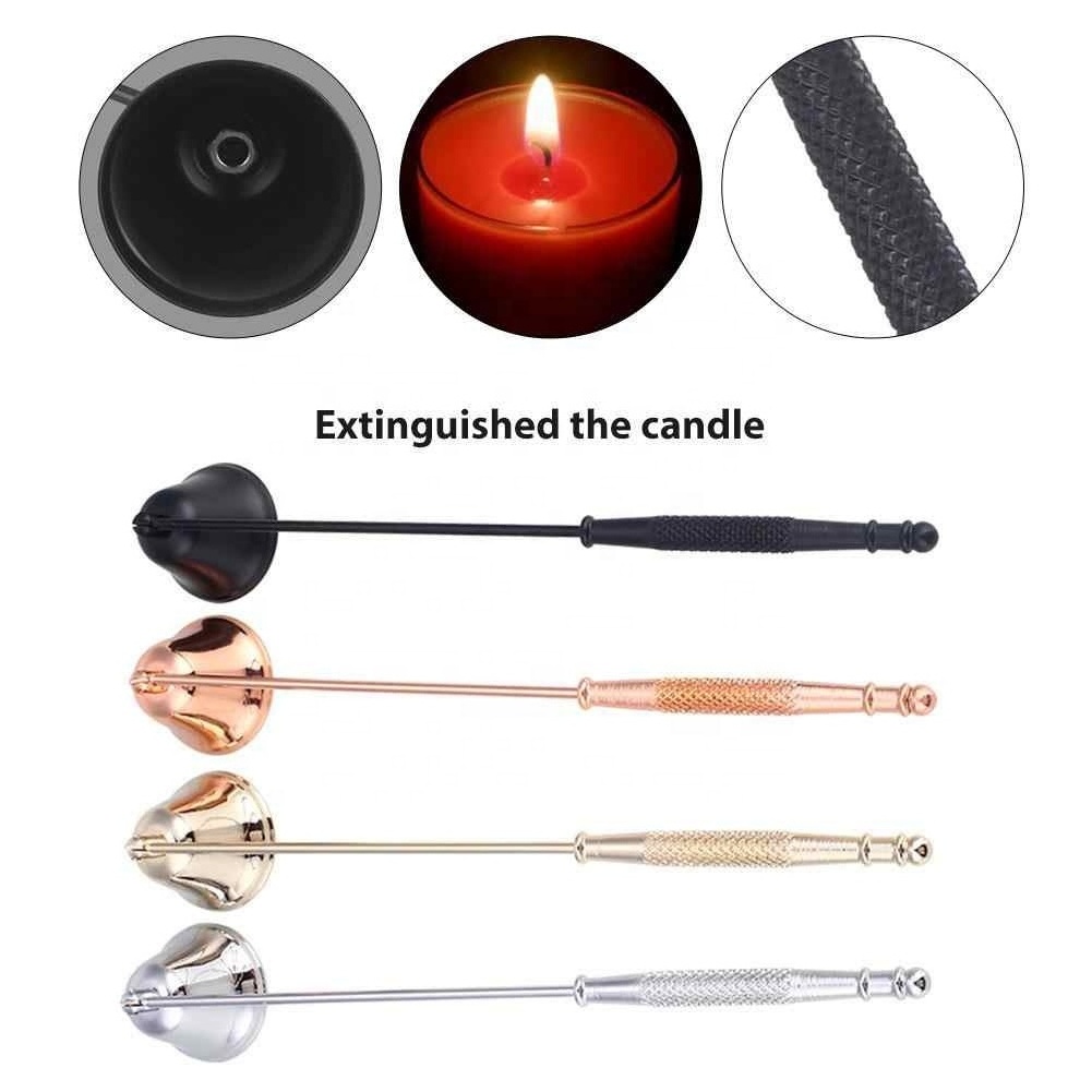 Stainless Steel Candle Extinguisher Votive Candle Home Art Candle Wedding Convenient Noble Home Decorations Bell Shape